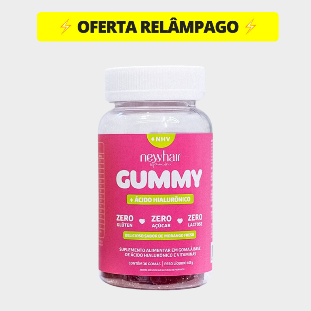 Favorita das Famosas: Gummy para Cabelo com Ácido Hialurônico e Zero Açúcar! - Ideal para seu Cabelo!